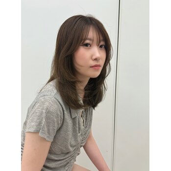 顔まわりレイヤー　ナチュラルベージュ　Cカール