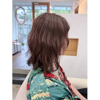 ラベンダーベージュ波ウエーブ